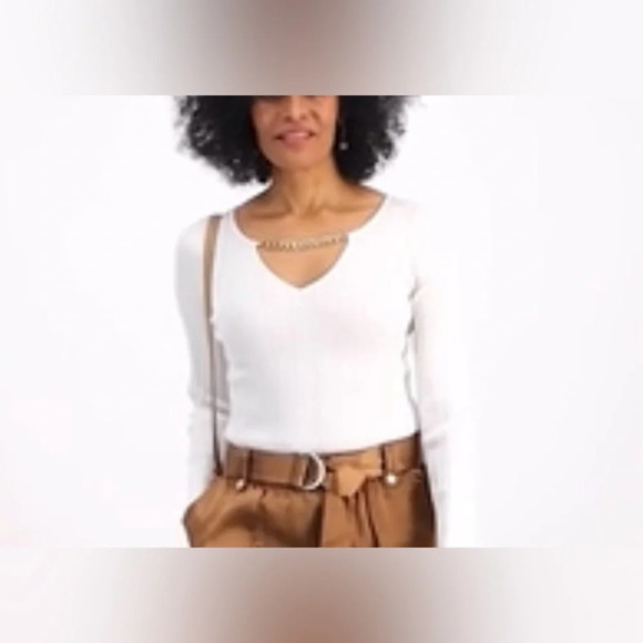 I.N.C. INTERNATIONAL CONCEPTS
Women's Chain-Detail Ribbed Sweater/ White XL - Picture 3 of 10